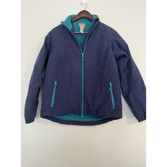 Duluth Trading Jacket Women's M Full Zip Blue Fleece Lined Nylon - Picture 1 of 7